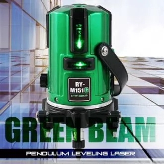 Křížový laser RY-M151G, kompenzátor, zelený paprsek, 360 stupňů, přesnost 1mm