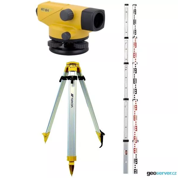 Nivelační přístroj TOPCON AT-B4 - sada, stativ a lať