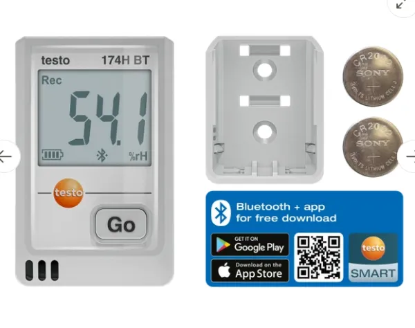 testo 174 H BT - Miniaturní záznamník pro měření teploty a vlhkosti s připojením Bluetooth® a aplikací
