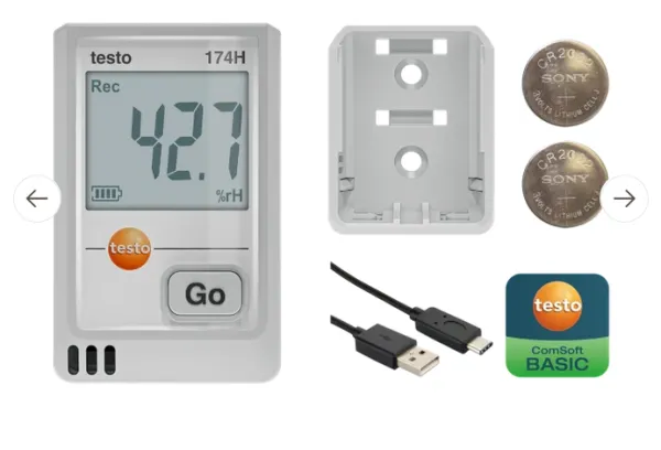 testo 174 H - Miniaturní záznamník pro měření teploty a vlhkosti 