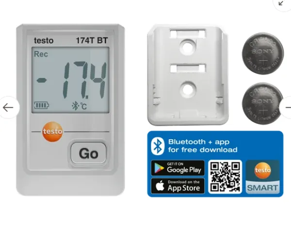 testo 174 T BT - Miniaturní záznamník pro měření teploty s Bluetooth® a připojením k aplikaci